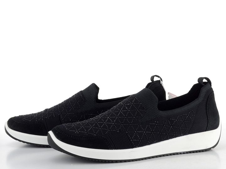 Ara textilní mokasíny černé Lissabon 12-54050-10