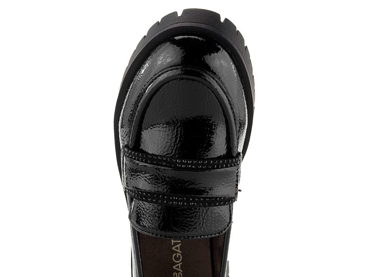 Bagatt lakované mokasíny černé s kamínky D35-AMF61-5764