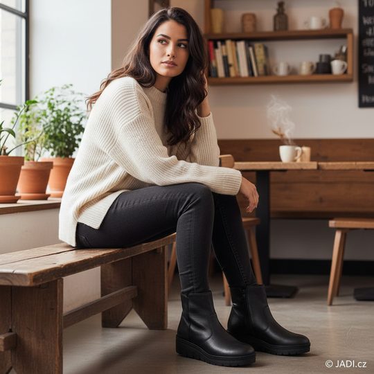 Rieker kotník na klínku černý X9165-01