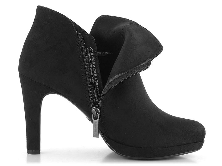 Tamaris elegantná členková obuv na podpätku čierna 1-25316-41