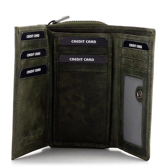 Dámska peňaženka tieňovaná tm.zelená LG-2163