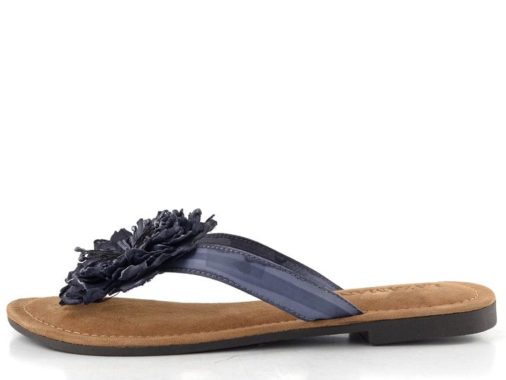 Lazamani žabky s květinou black 33517