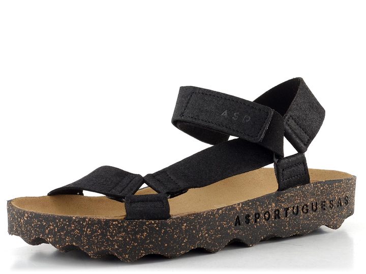 Asportuguesas černé sandály Clew L P018222007