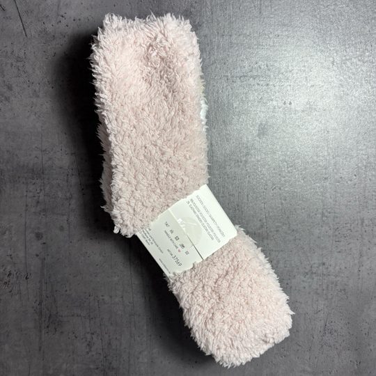 Dámské hebké žinylkové domácí ponožky 2 páry starorůžová/pruh