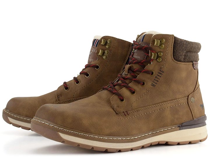 Mustang vyteplený pánský šněrovací kotník Braun 4141-610-003