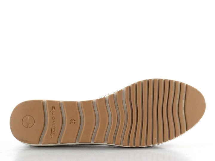 Tamaris baleríny s prerezávaným vzorom White Leather 1-22121-42