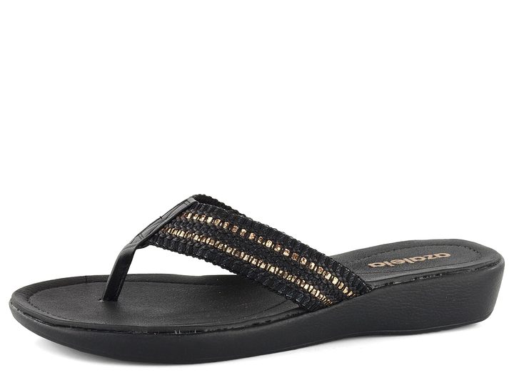 Azaleia žabky na platforme black/gold 353/068