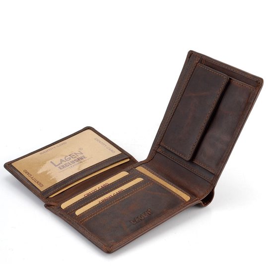 Pánska peňaženka s razbou auta tmavo hnedá 19179