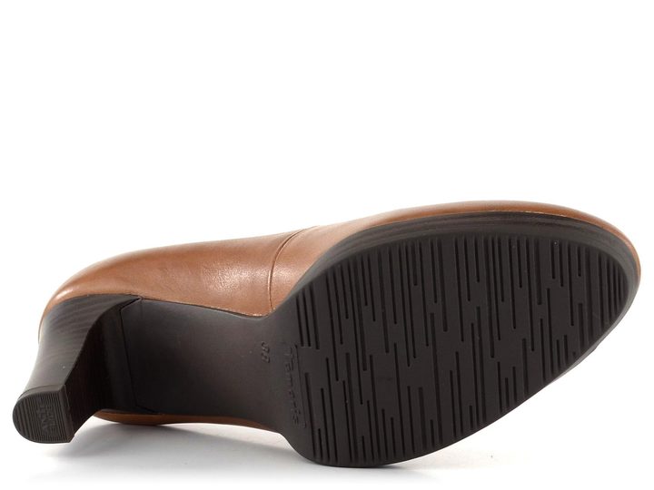 Tamaris kožené hladké lodičky Cognac 1-22410-29