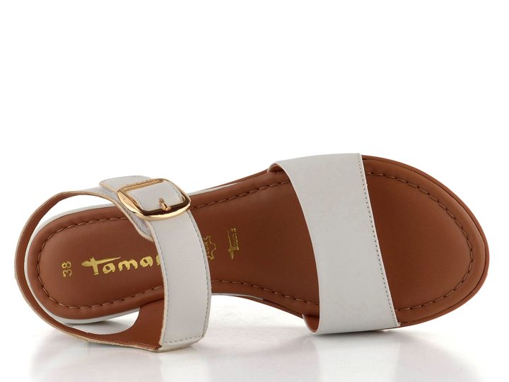 Tamaris kožené sandále biele 1-28133-44