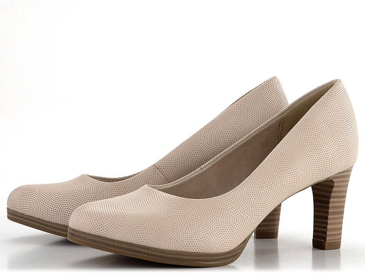 Tamaris kožené lodičky Ivory Struct. 1-22433-41