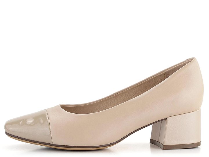 Caprice béžové lodičky na širokém podpatku 9-22305-42