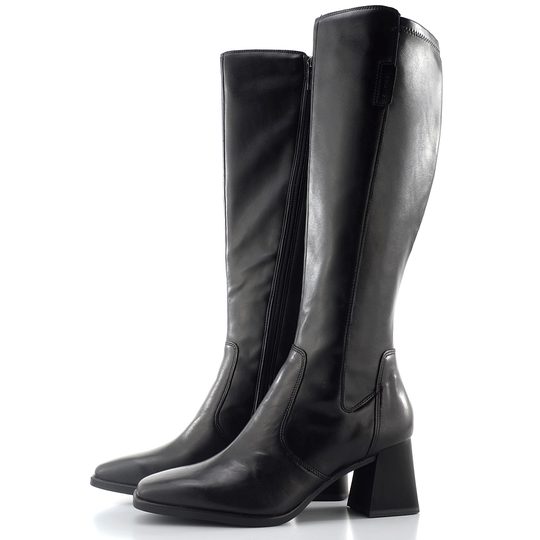 Tamaris kozačky na podpatku black 1-25544-47