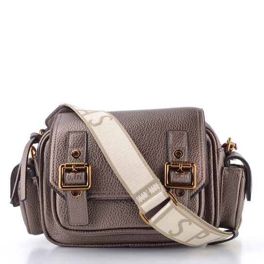 Hispanitas metalická crossbody kabelka s klopou topo BI254143