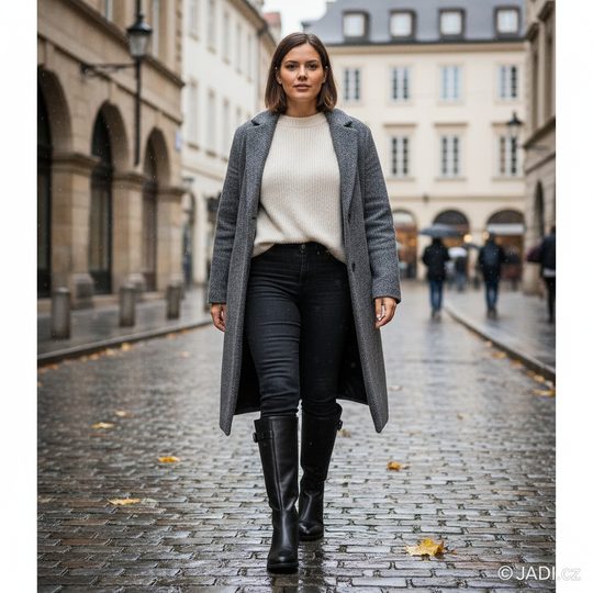 Caprice černé hladké kozačky 9-25691-41