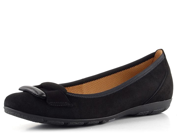 Gabor čierne semišové baleríny 54.166.17