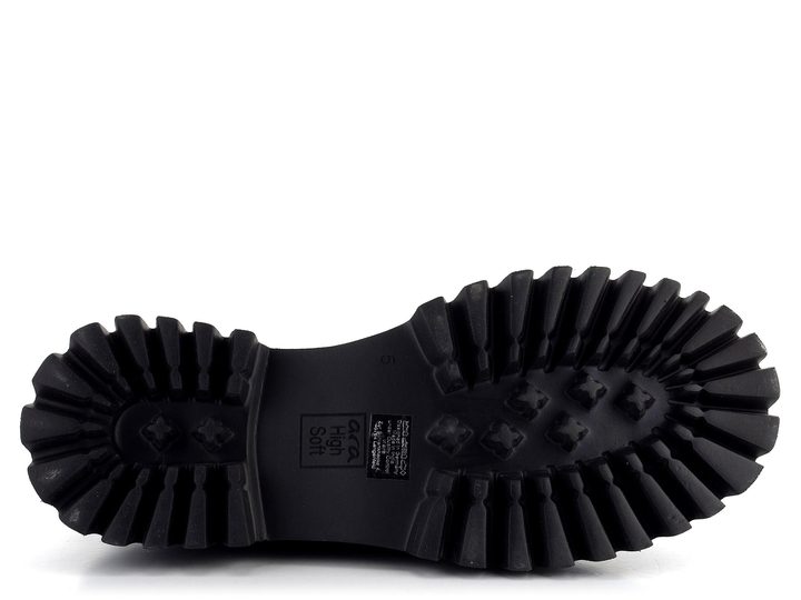 Ara kožené mokasíny na hrubé podešvi Amsterdam Black 12-56721-12