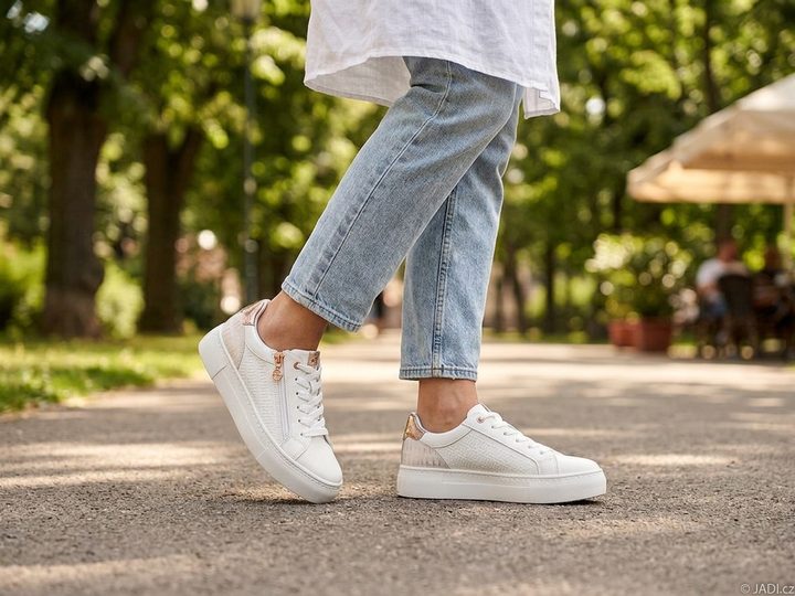 Tamaris tenisky na platformě white/rosegold 1-23313-41