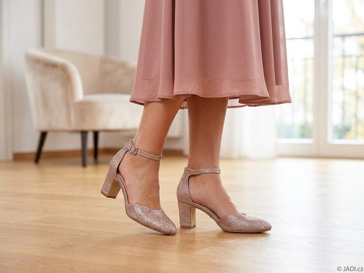 Tamaris společenské lodičky s kotníkovým páskem Rose Glam 1-24432-41