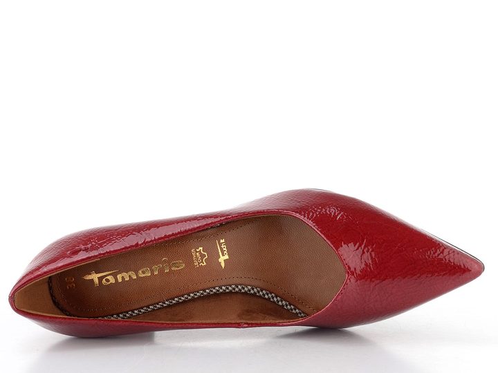 Tamaris lodičky so širokým podpätkom red 1-22452-45