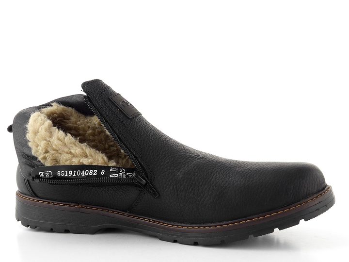 Rieker pánský kotník se zipem černý 10553-00