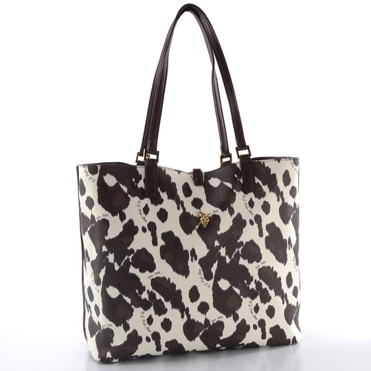U.S. POLO ASSN. velká oboustranná shopper kabelka s etují hnědá BIURR9376WVPHB7