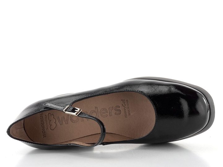 Wonders lakované lodičky s priehlavkovým pásikom negro H-4940