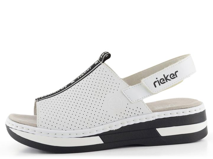 Rieker bílé sandály se širokým nártem V5915-80