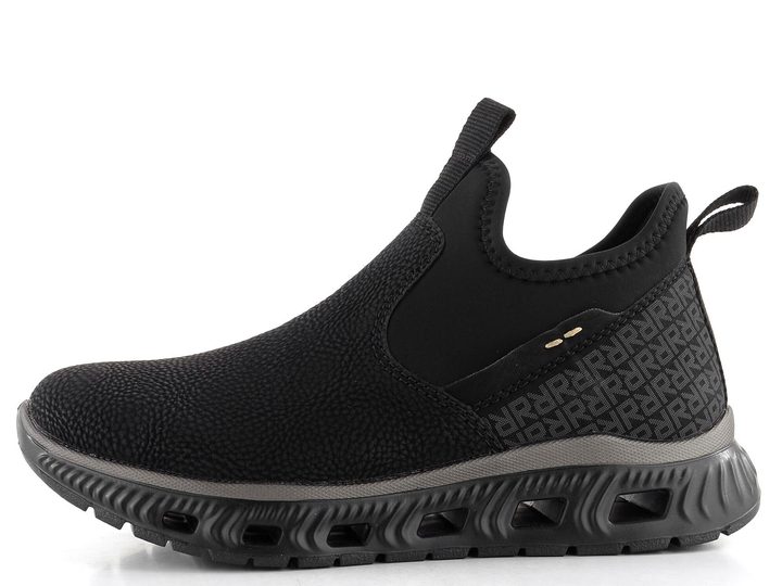 Rieker nazúvacia nízka členková obuv čierna M6053-00