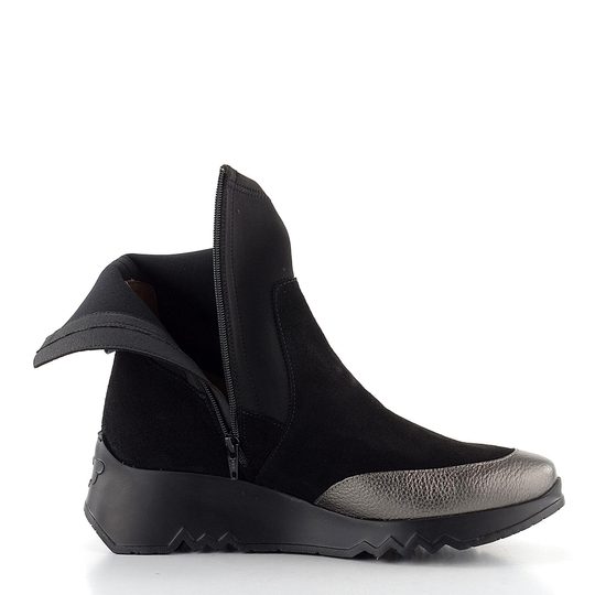 Wonders kotník na platformě Plomo/Negro E-6752