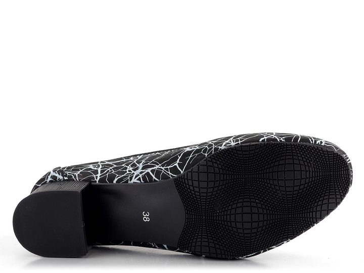 Barton dámské lodičky černé s bílým vzorem R2417