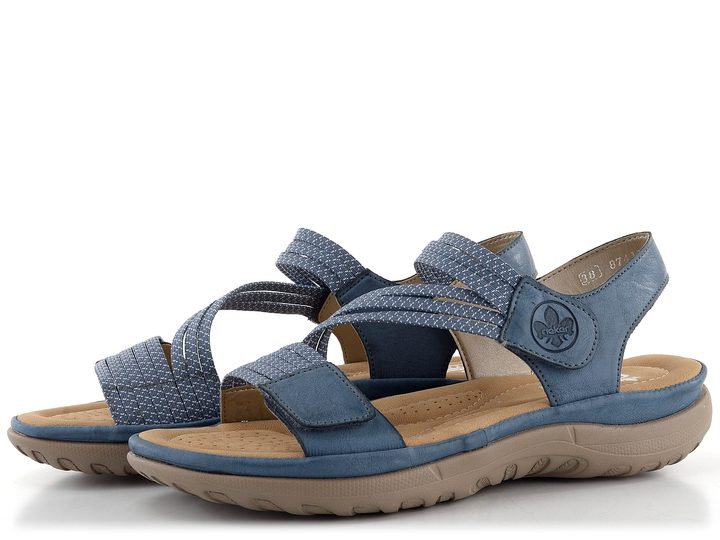 Rieker modré sandály s gumičkami 64870-14