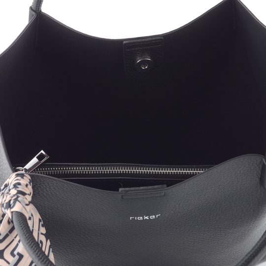 Rieker shopper kabelka so stuhou a vnútornou etue čiernou H1399-00