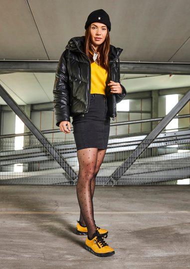 Rieker žlté šnurovacie dámske poltopánky 55073-68