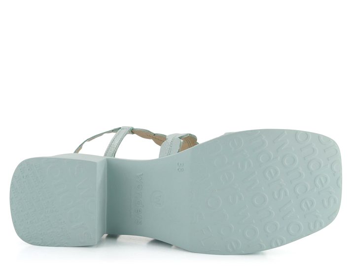 Wonders sandály na podpatku lakované Aqua D-1013