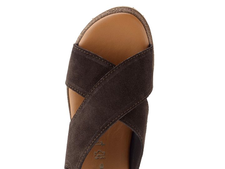 Tamaris kožené sandály na platformě mocca 1-28205-46