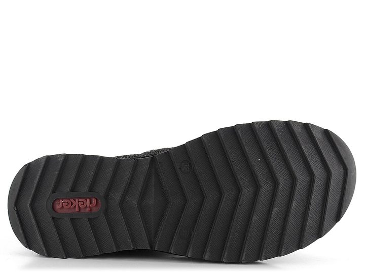 Rieker šněrovací kotník se zipem černý 51517-00