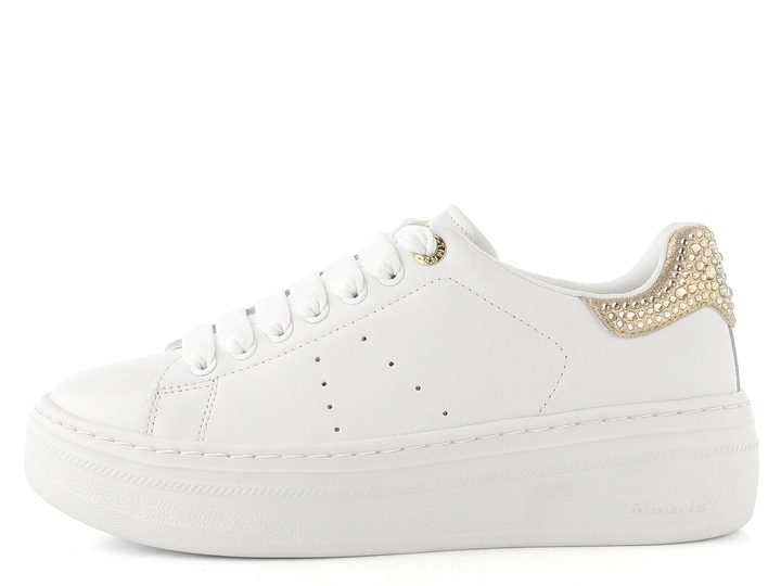 Tamaris tenisky na platforme white/champagne 1-23755-45
