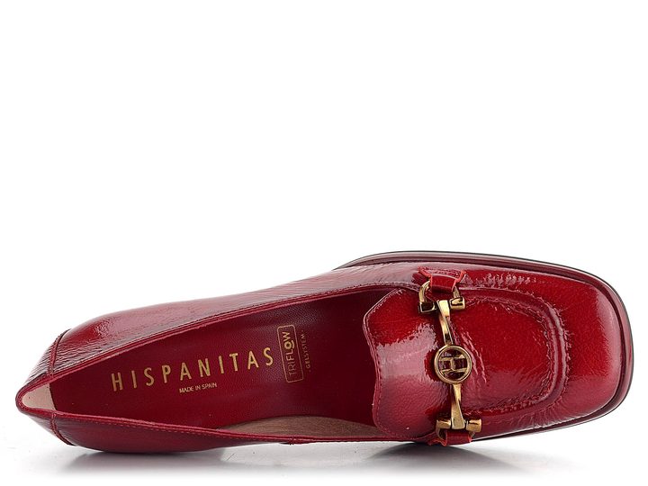 Hispanitas lodičky na širokém podpatku Monaco Pasion Red HI233109