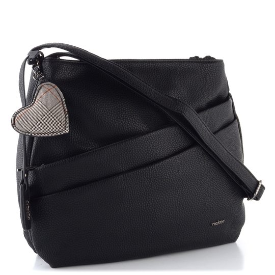 Rieker crossbody kabelka čierna so srdcom H1005-02