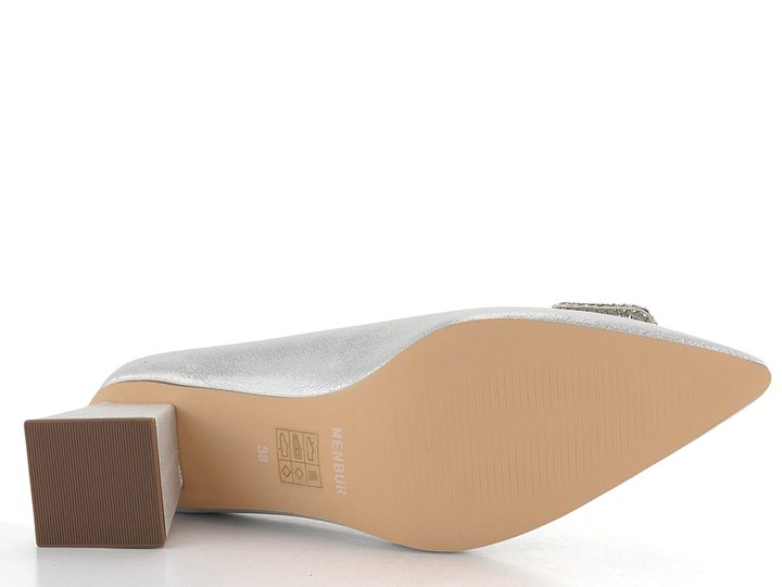 Menbur společenské lodičky s broží Plata/Silver 25877