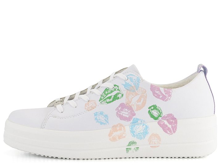 Remonte tenisky na platformě bílé/barevný potisk D1C03-80