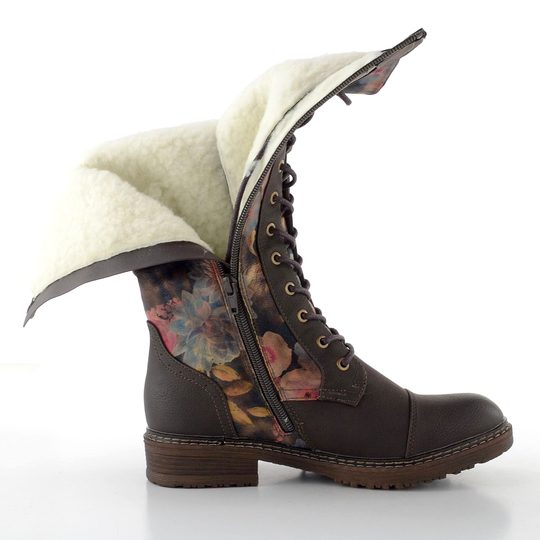 Rieker šnurovacie čižmy s membránou mud/ozean-multi/schwarz-antik 94731-91