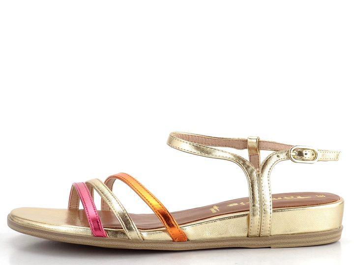 Tamaris pásikové sandále Gold Comb 1-28133-42