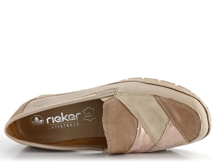 Rieker prozouvací polobotky na klínku béžové 53785-60
