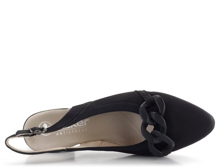 Rieker čierne lodičky s voľnou pätou 47068-00