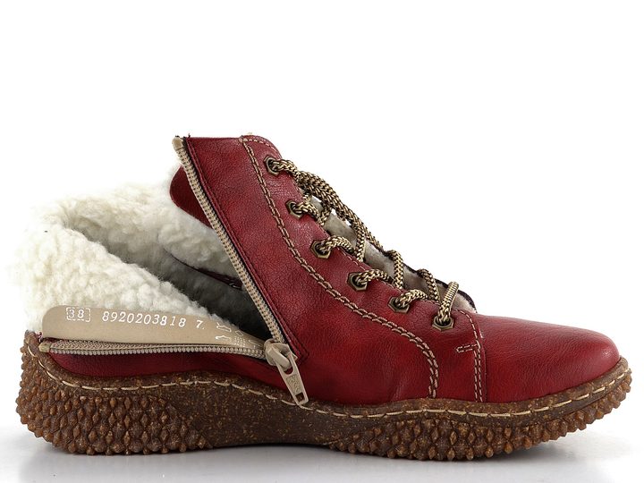 Rieker šněrovací kotník červený Y8412-33