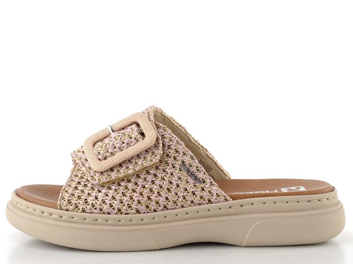 Rieker pantofle se sponou pink-multi V3053-90