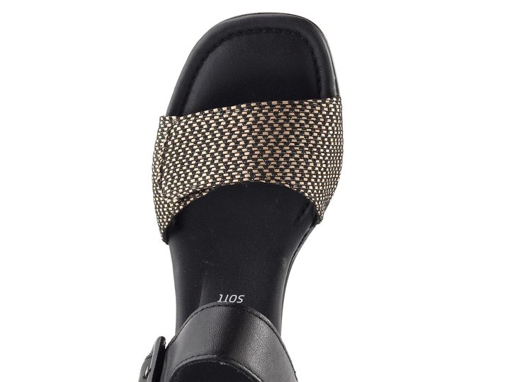 Remonte černé sandály na podpatku D1K51-04