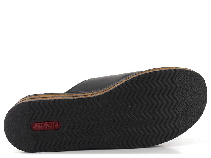 Rieker černé pantofle na klínku 629M9-00